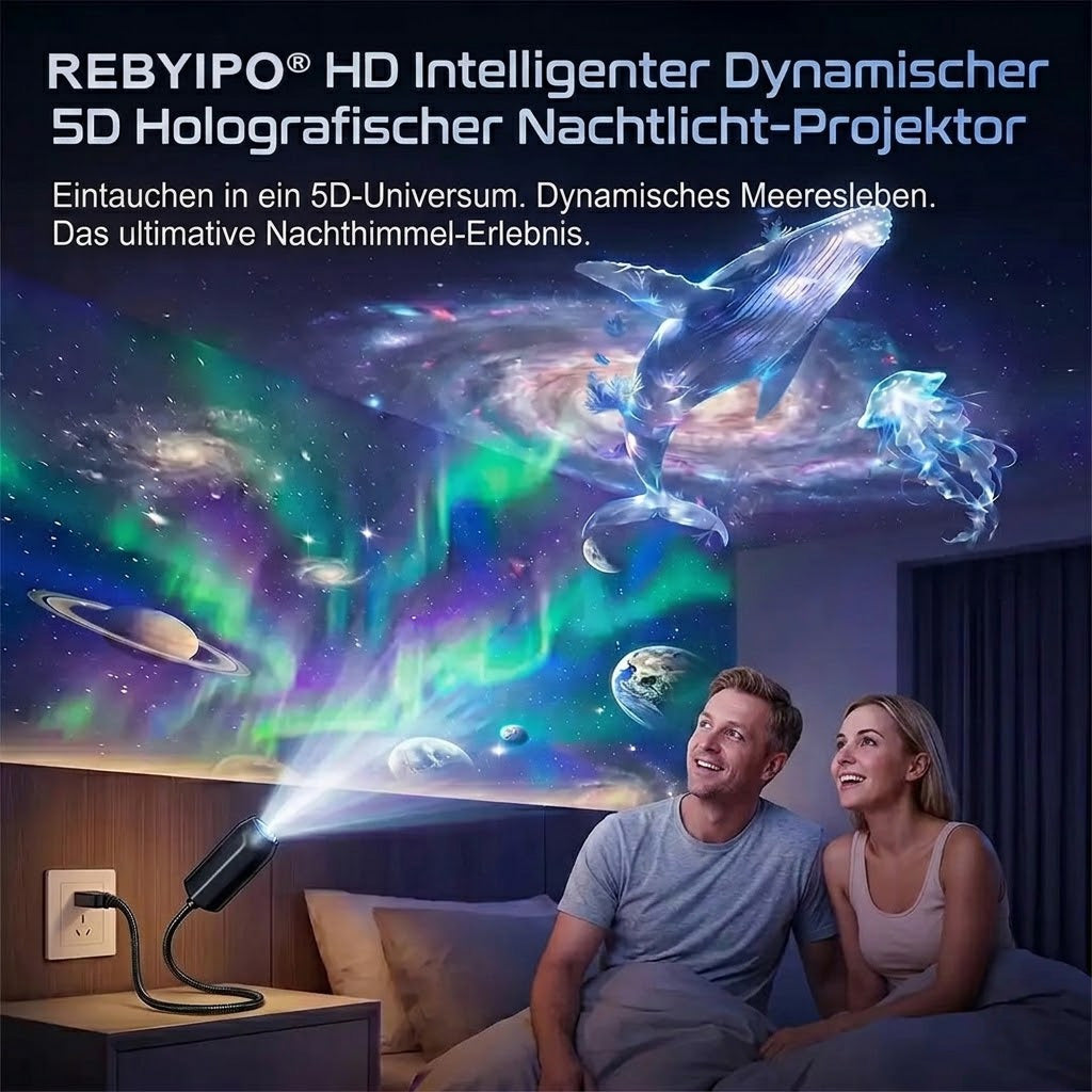 REBYIPO umschaltbare Galaxie- und Ozeanszenen
