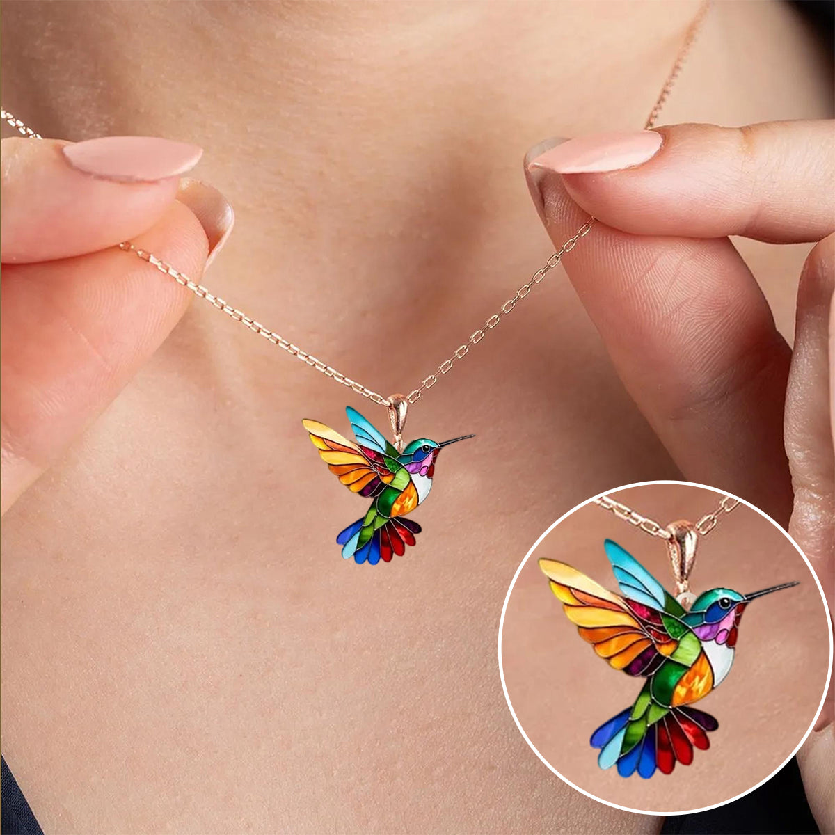 🦜2026 New Upgraded 💥Beautiful Hummingbird Necklace with Bonus Earring Set - Limited Time Offer!
