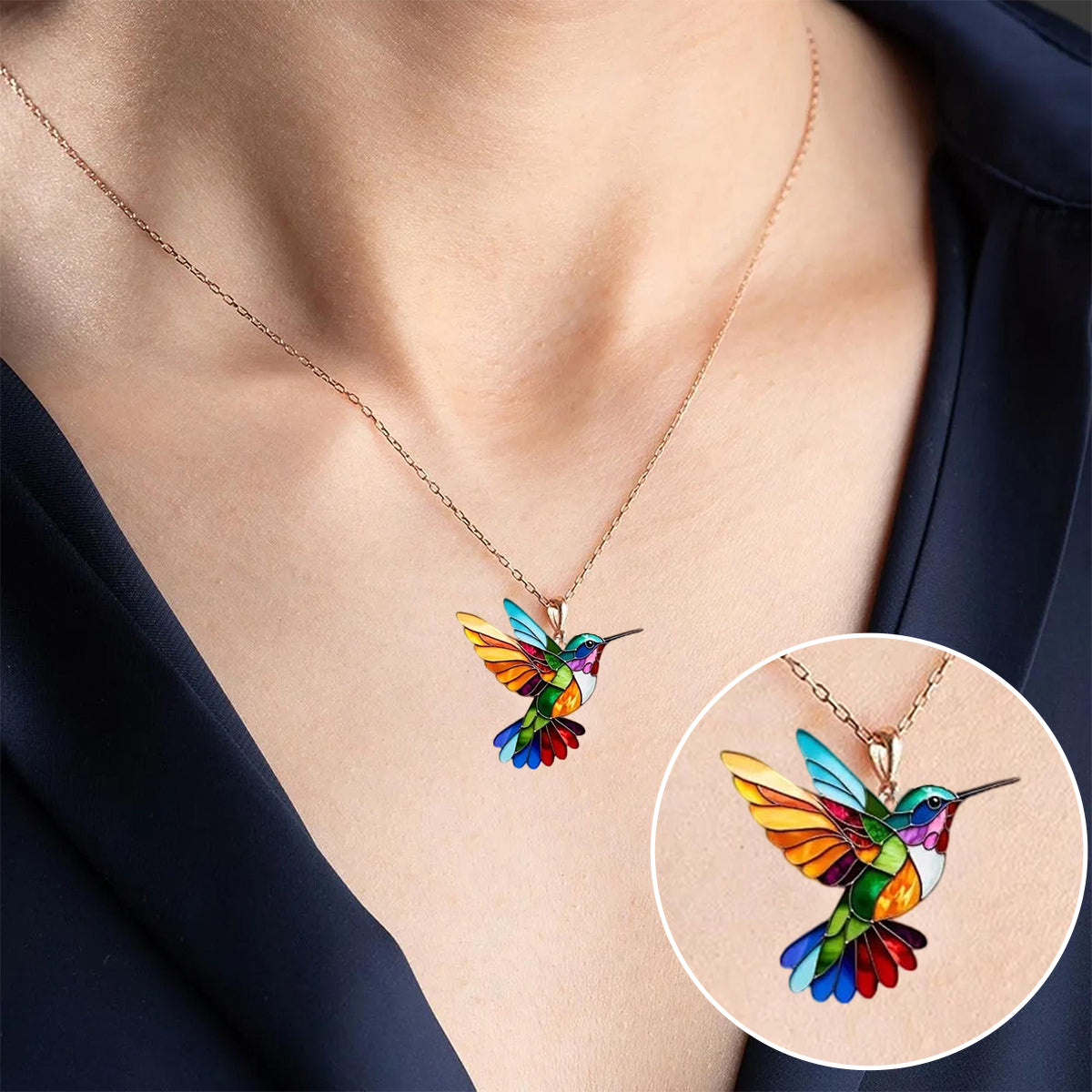 🦜2026 New Upgraded 💥Beautiful Hummingbird Necklace with Bonus Earring Set - Limited Time Offer!