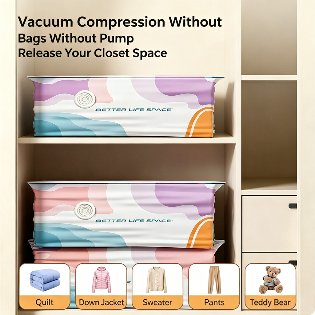 LAST DAY BUY 2 GET 1 FREE!!🏢SVOZK® No-Pump 3D Vacuum Storage Bags Ultimate All-in-One Organizer for Clothes, Toys, Books, Stuffed Animals & Absolutely Everything!