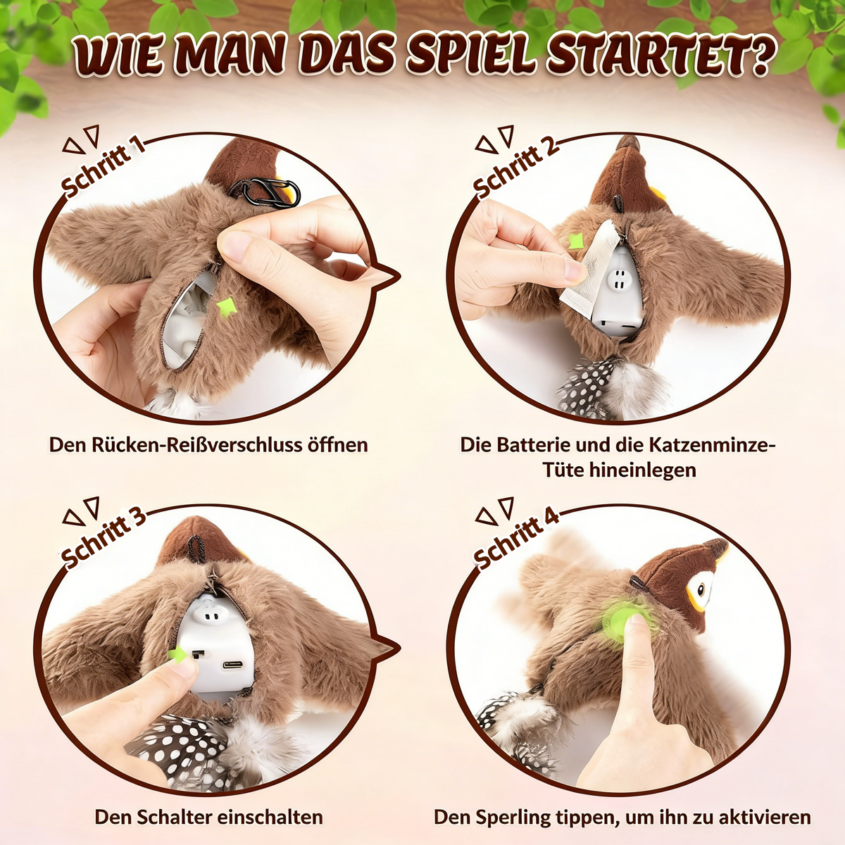 🔥Letzter Tag: 49 % Rabatt – 🐾Interaktives Katzenspielzeug mit Vogelgezwitscher😽